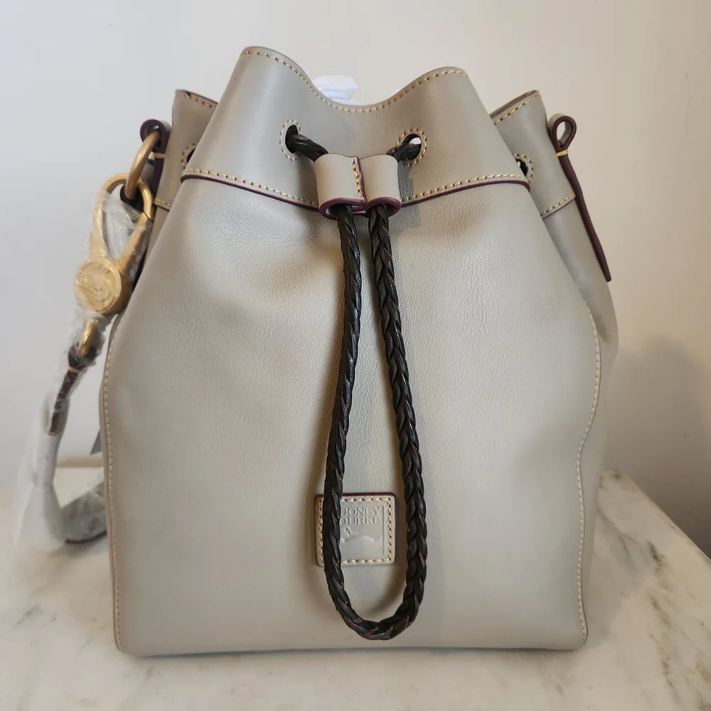 NWT Dooney & Bourke Hattie Drawstring Florentine Leather Bucket Bag Wallet - Picture 11 of 15